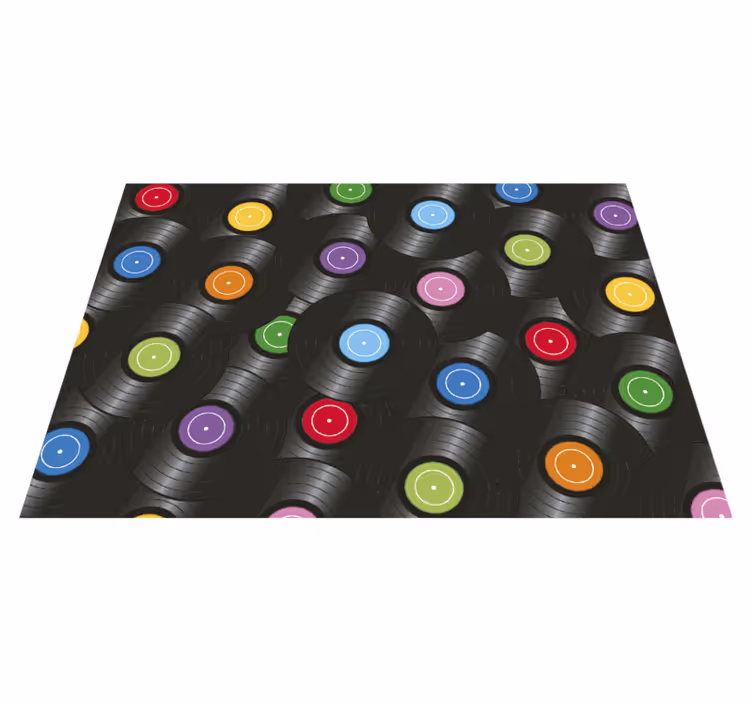 Vinylteppich Vintage Vinyl Teppich mit schallplatten - TenStickers