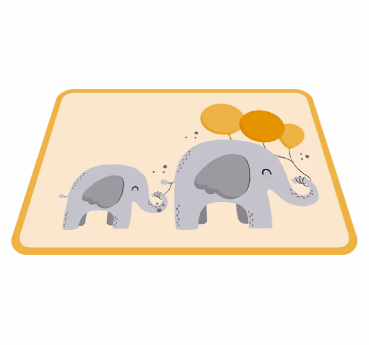 Vinyl Teppich Baby elefanten begleiter - TenStickers