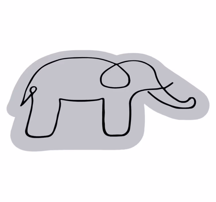 Vinyl Teppich Kinder elefantenumriss - TenStickers