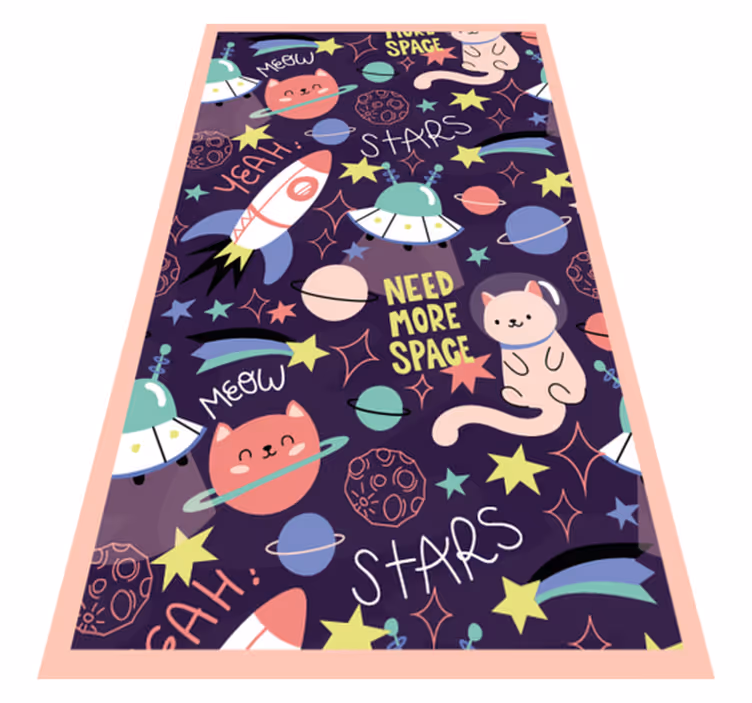 Vinyl Teppich Kinder spielbereich mit weltraumthema - TenStickers