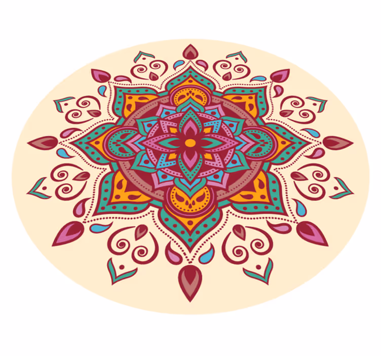 Vinylteppich Mandala Rosa mandala - TenStickers
