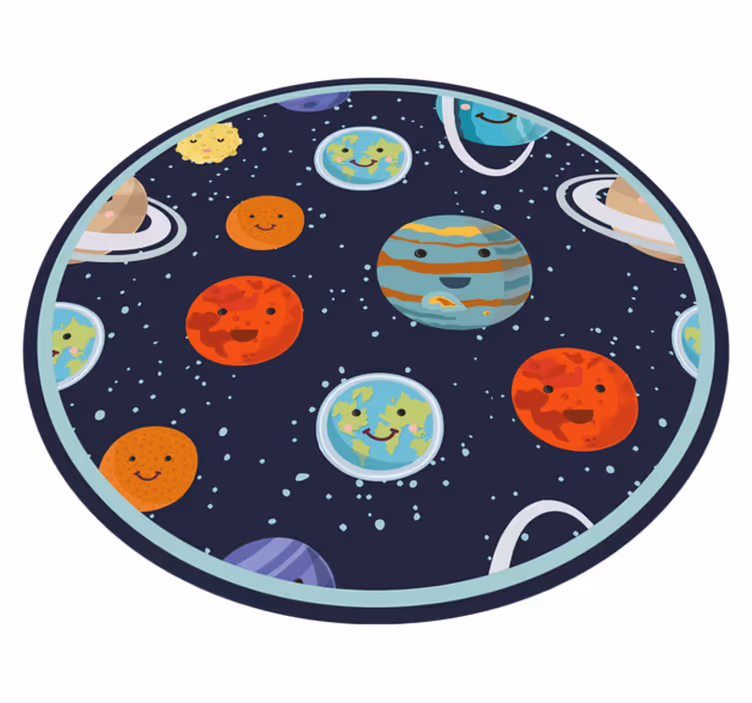 Vinylteppich Kinder lächelnde Planeten Circle - TenStickers