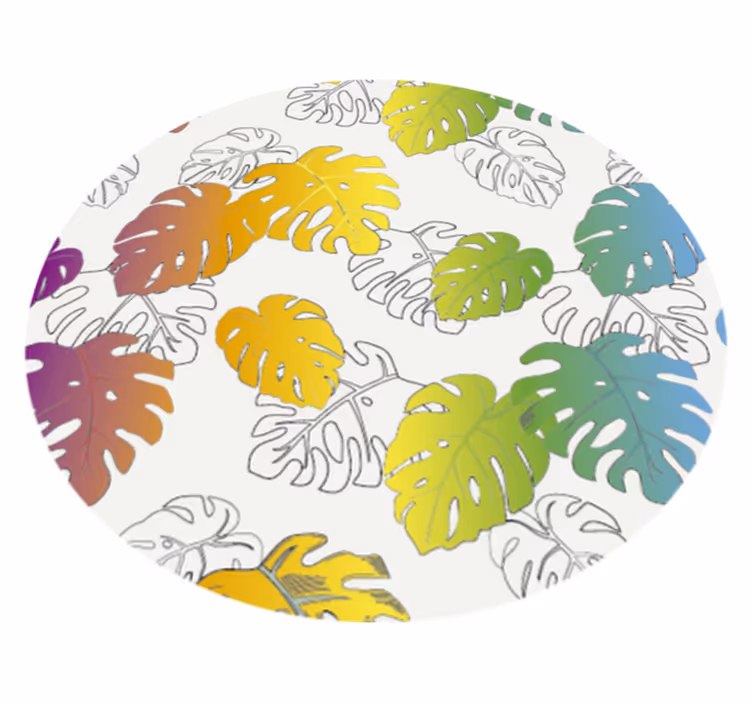 Vinyl Teppich Blumen tropisches monstera-vergnügen - TenStickers