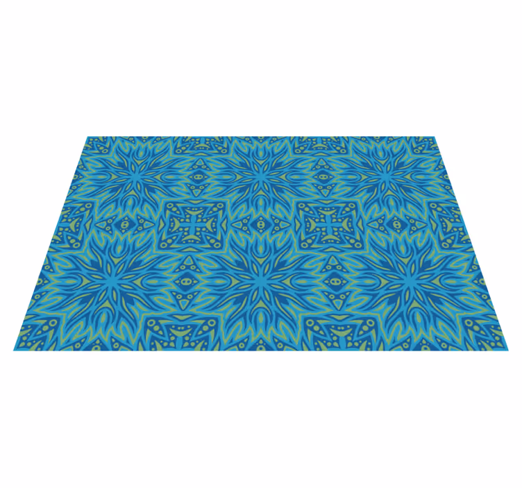 Vinyl Teppich blau blau inspirierte symmetrie - TenStickers