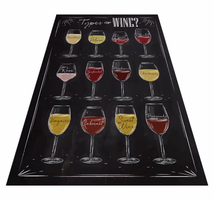 Vinylteppich Spruch Art der weine schwarz - TenStickers