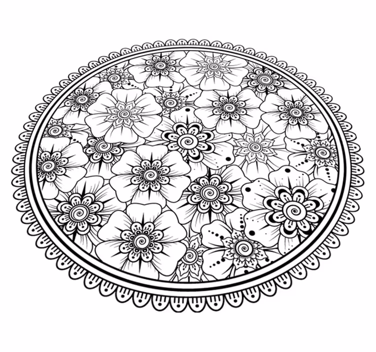 Vinyl Teppich Mandala mandala-blumenmuster - TenStickers