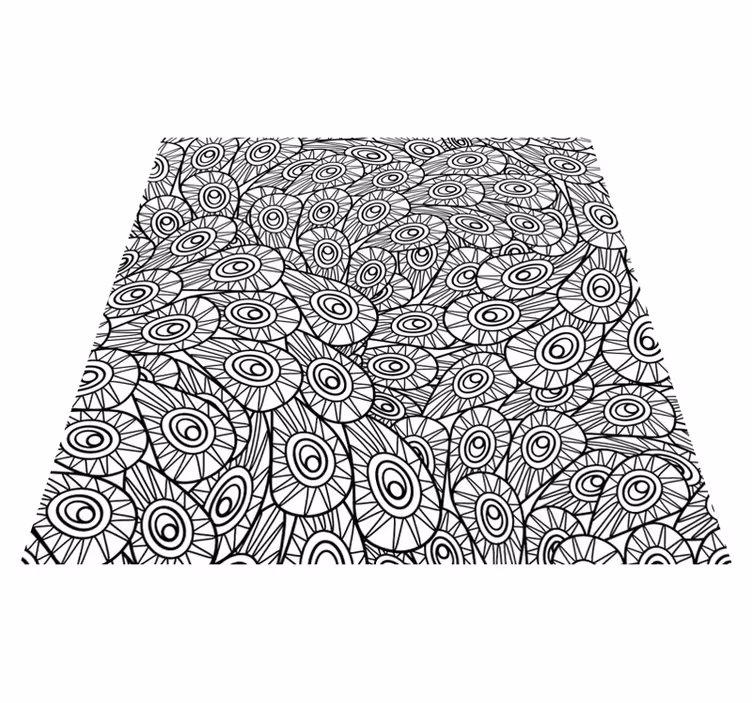 Vinyl Teppich Mandala pfauenfeder muster - TenStickers
