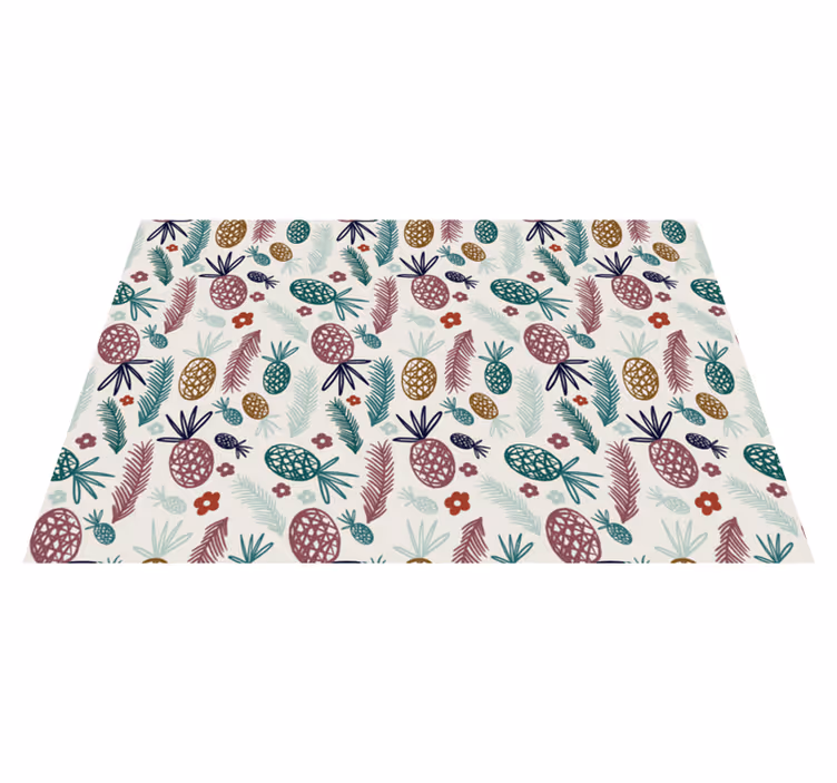 Vinyl Teppich Blumen tropisches fruchtmotiv - TenStickers