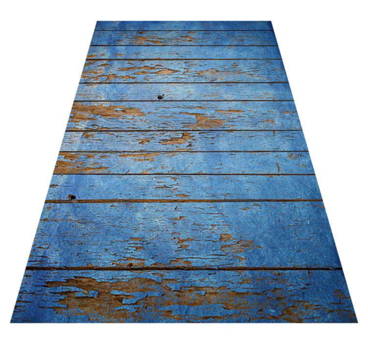 Vinylteppich Holzoptik verwitterte blaue bretter - TenStickers
