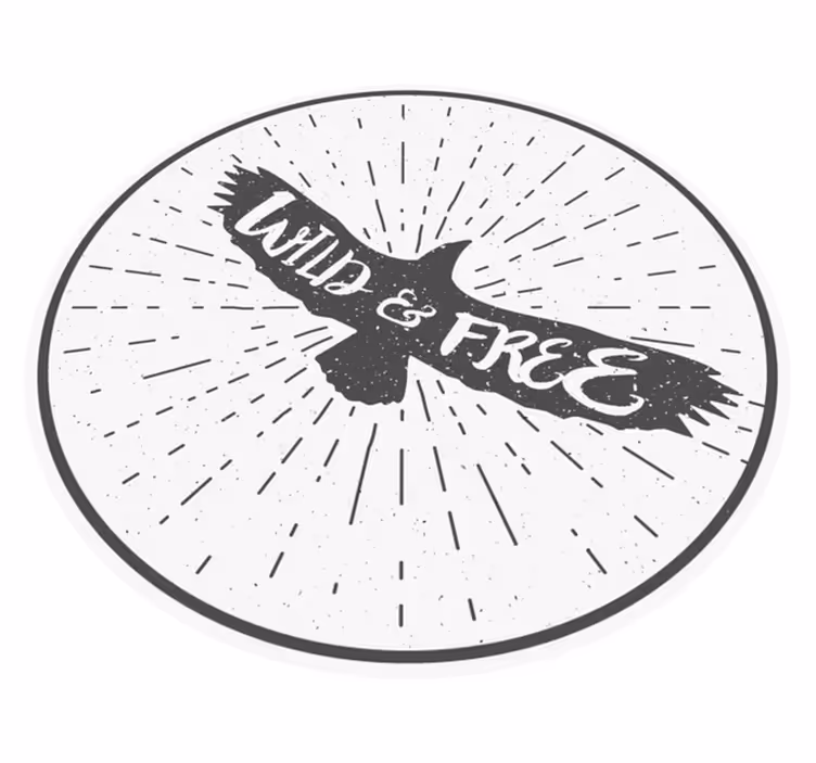 Vinyl Teppich Spruch wild&free kreis - TenStickers