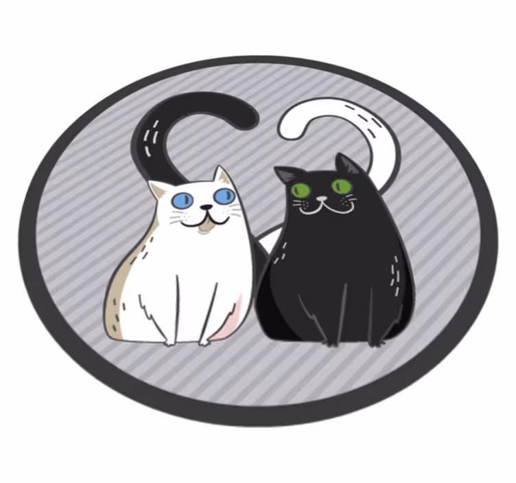 Vinyl Teppich Tiere kuschelige katzen - TenStickers