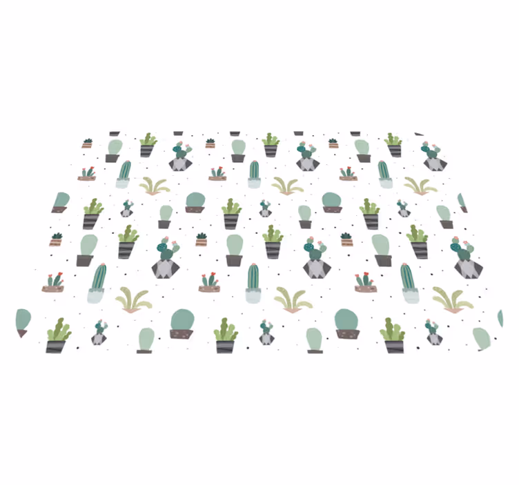 Vinyl Teppich Blumen kaktus-muster - TenStickers