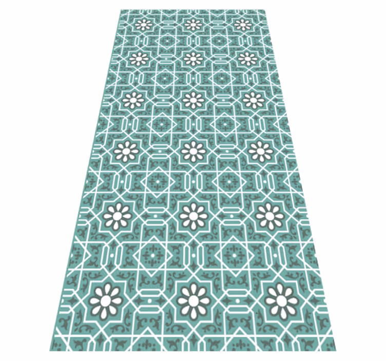 Vinyl Teppich Fliesenoptik marokkanisches muster - TenStickers