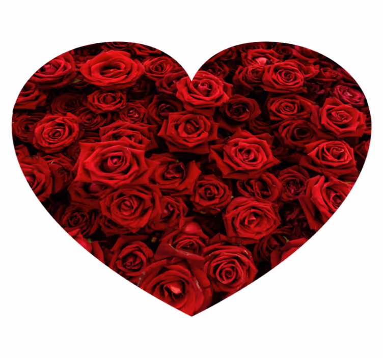 Vinylteppich Blumen Herz voller rosen - TenStickers