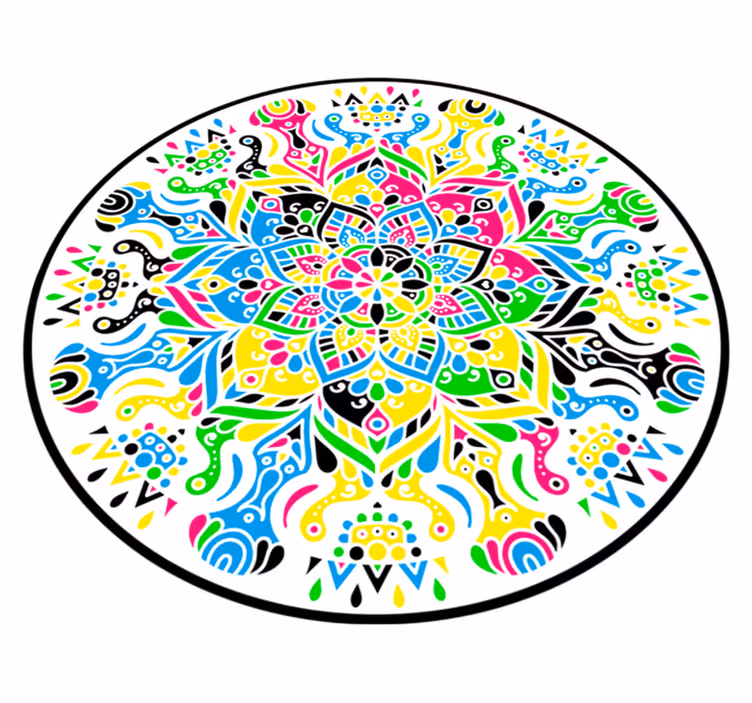 Vinyl Teppich Mandala lebendiges mandala - TenStickers