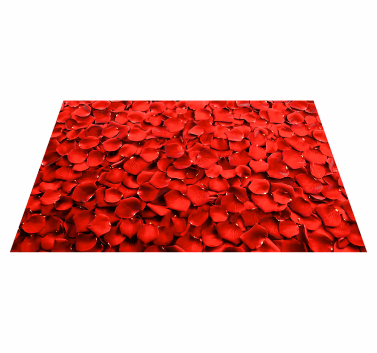 Vinyl Teppich Blumen anordnung der roten blütenblätter - TenStickers
