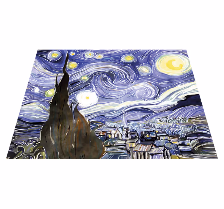Vinyl Teppich Vintage sternennacht-interpretation - TenStickers