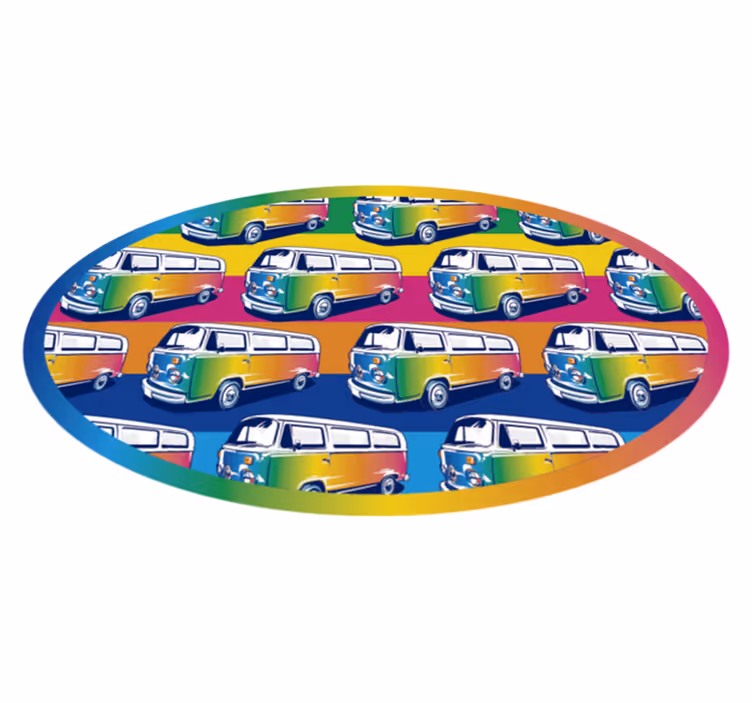 Vinylteppich kindlich retro-fahrzeugparade - TenStickers