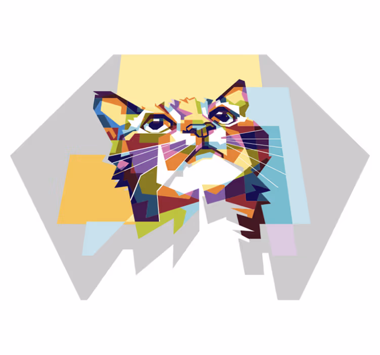 Vinyl Teppich geometrisch geometrische katze - TenStickers