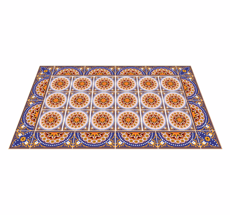 Vinyl Teppich Fliesenoptik mandala-mosaik-muster - TenStickers