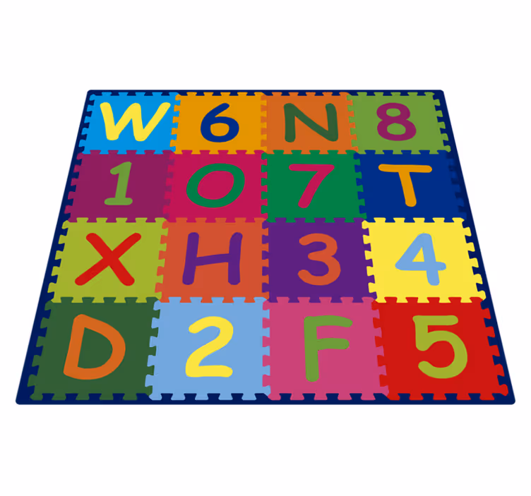Vinyl Teppich Alphabet buchstaben-Rätsel - TenStickers