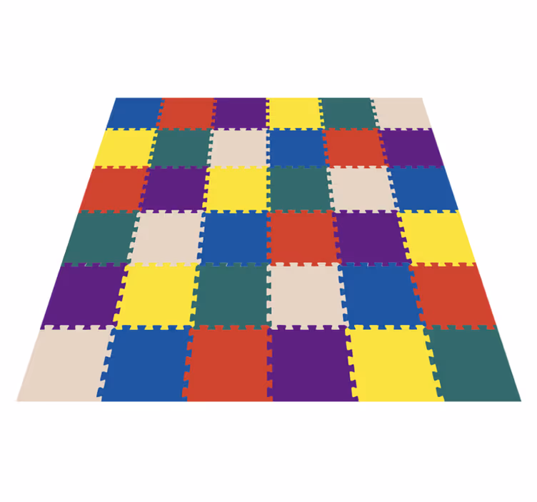 Vinylteppich kindlich Bunte quadrate - TenStickers
