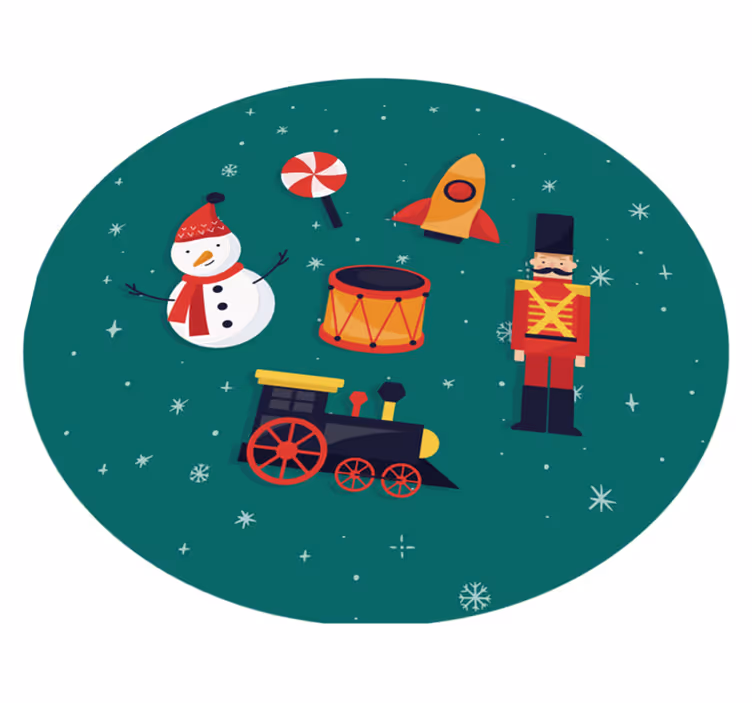 Vinylteppich kindlich festlicher spielzeugkreis - TenStickers