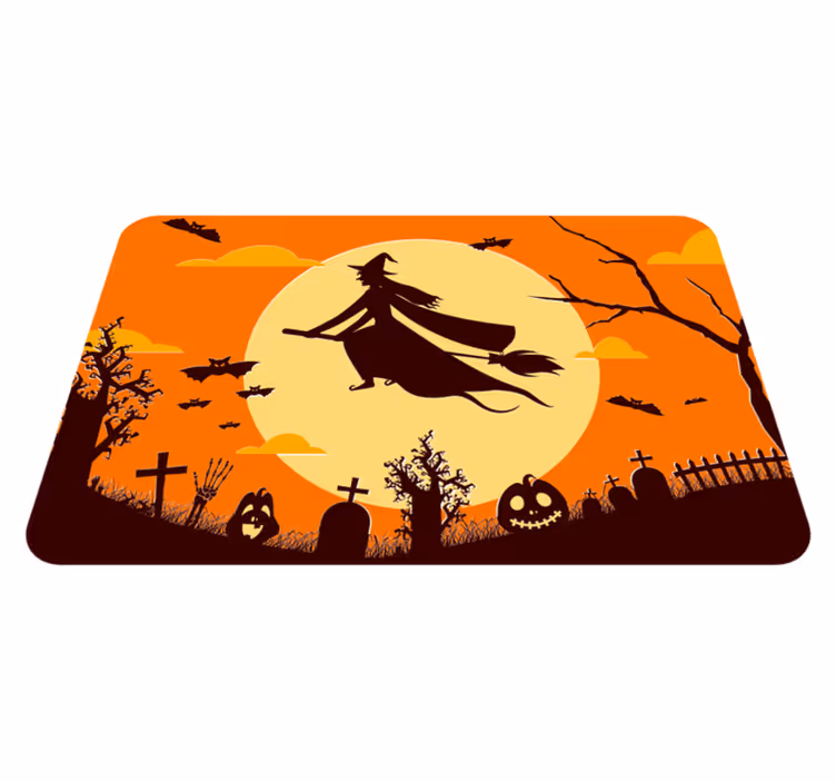 Vinyl Teppich Halloween gruselige halloween-silhouette - TenStickers