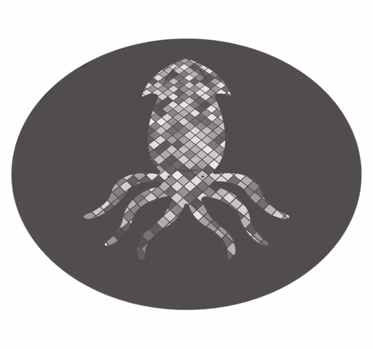 Vinyl Teppich Fliesenoptik mosaik tintenfisch silhouette - TenStickers