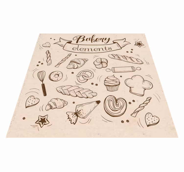 Vinylteppich kindlich bäckerei themenillustration - TenStickers