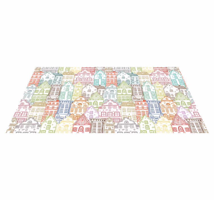 Vinyl Teppich Kinder buntes stadtbild - TenStickers