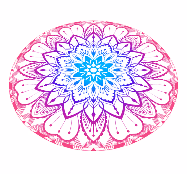 Vinylteppich Mandala Kreisförmiges blaues und lila mandala - TenStickers