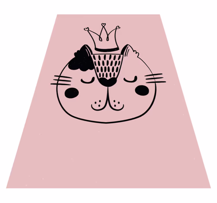 Vinyl Teppich Tiere gekrönte katzenillustration - TenStickers