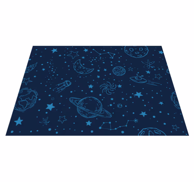 Vinylteppich kindlich Blaue planeten - TenStickers