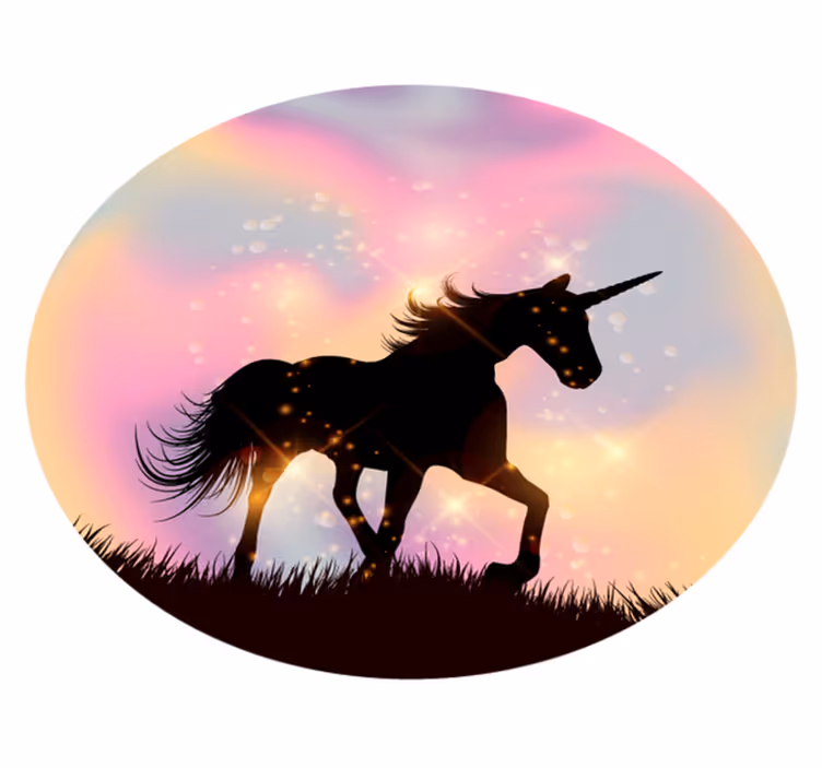 Vinylteppich Tiere Einhorn-hologramm-gradientenhintergrund - TenStickers