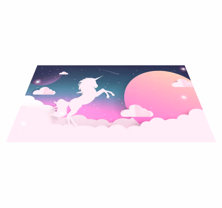 Vinyl Teppich Kinder magisches einhorn - TenStickers