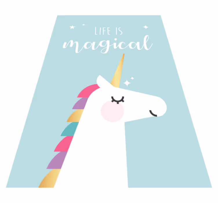 Vinylteppich Tiere Das leben ist magisch mit einhorn - TenStickers