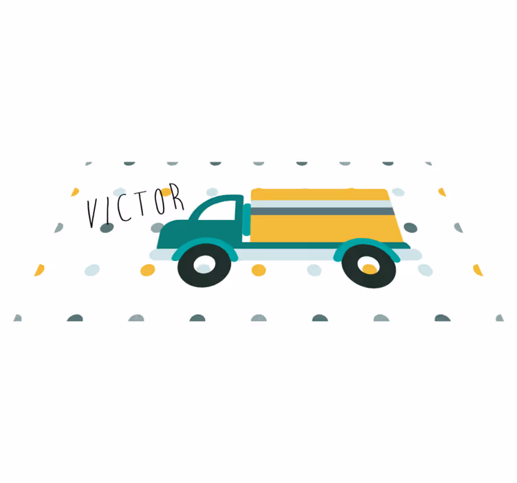 Vinyl Teppich mit Namen anpassbarer lkw - TenStickers