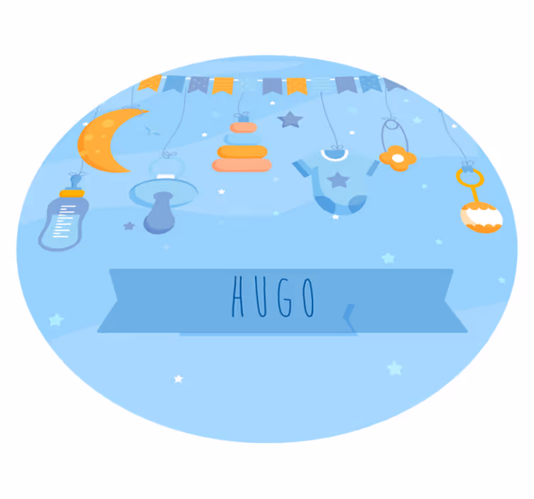 Vinylteppich mit Name Personalisierte baby geboren - TenStickers