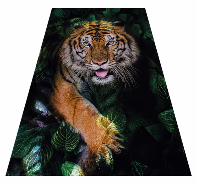 Vinyl Teppich Tiere tiger laub darstellung - TenStickers