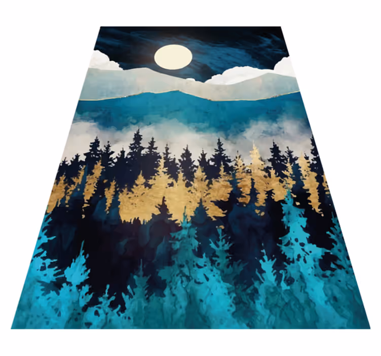 Vinyl Teppich Natur wald einbruch der nacht - TenStickers