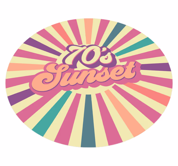 Vinyl Teppich Spruch sonnenuntergangsstimmung der 70er - TenStickers