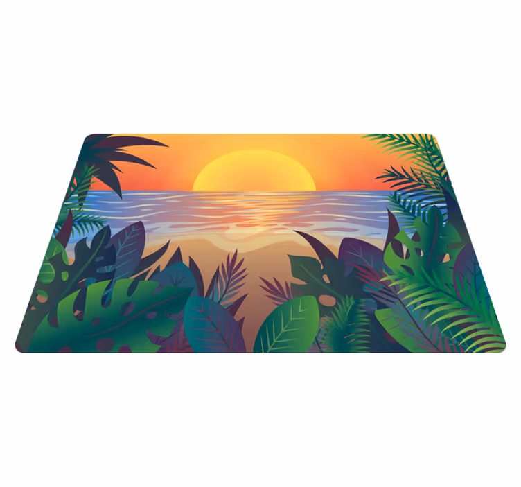 Vinylteppich Natur Retro sun bearch - TenStickers