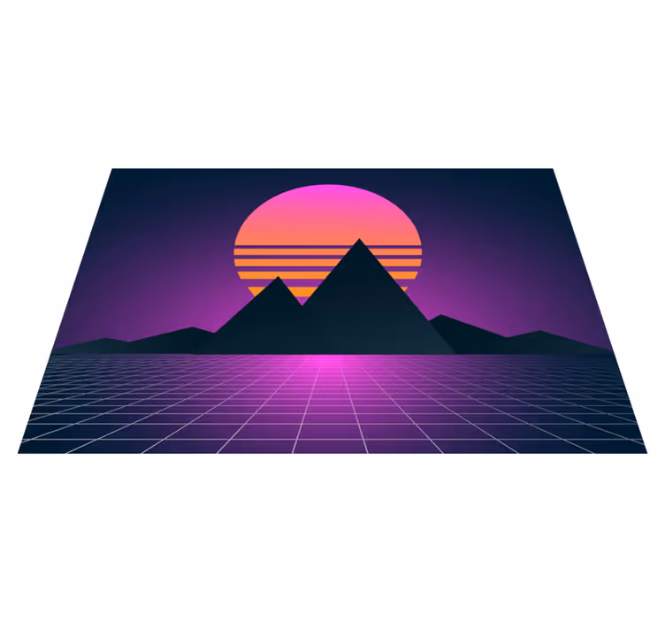 Vinyl Teppich Vintage retro sonnenuntergang geometrie - TenStickers
