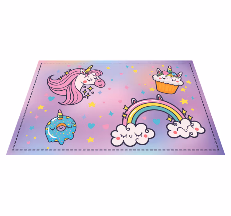 Vinylteppich kindlich einhorn-fantasiethema - TenStickers
