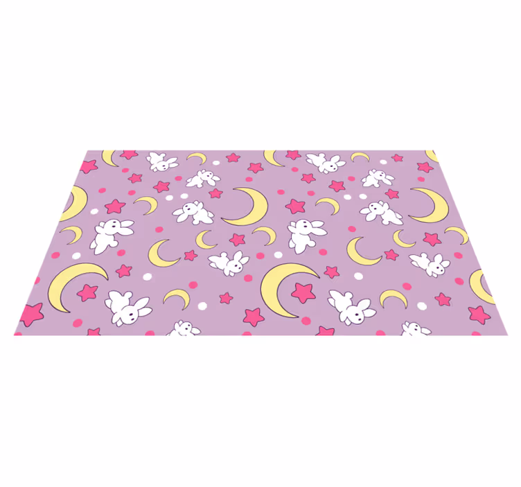 Vinyl Teppich Kinder hase nachtmotiv - TenStickers