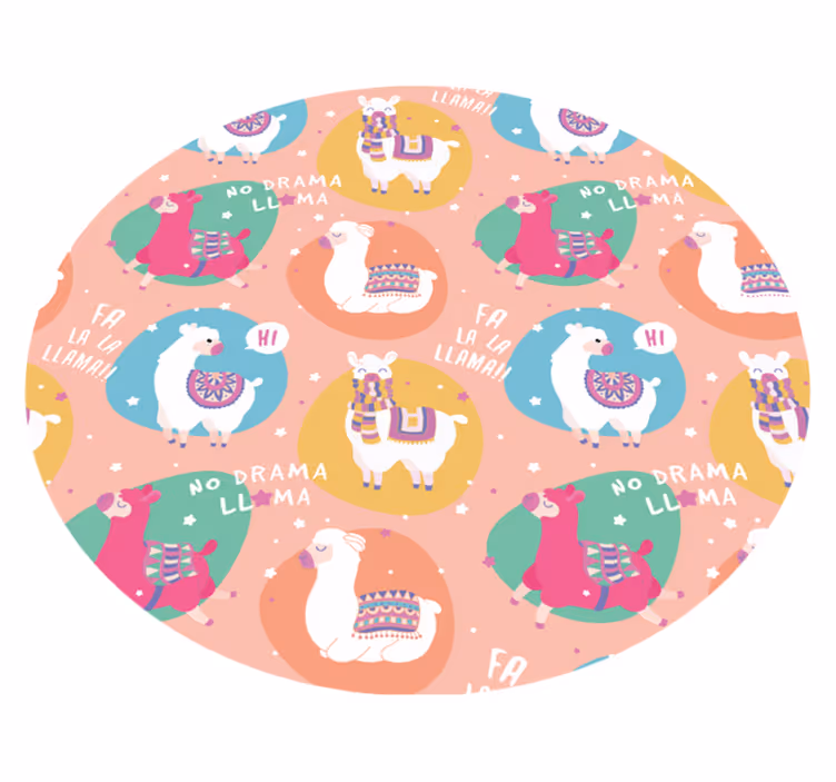 Vinylteppich kindlich lebhafter lamakreis - TenStickers