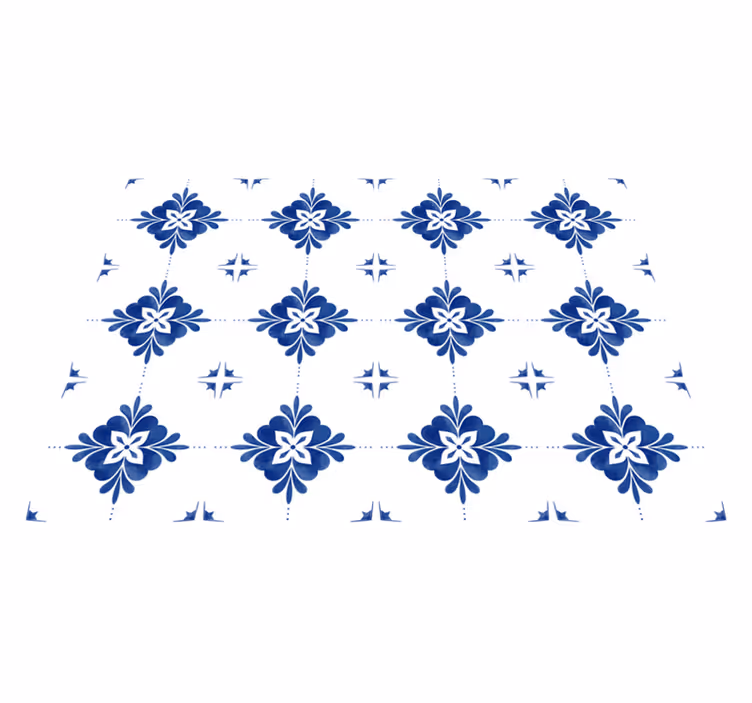 Vinylteppich Mosaik Weiße und blaugrüne fliese - TenStickers