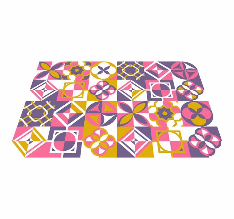 Vinyl Teppich geometrisch bunte abstrakte geometrie - TenStickers
