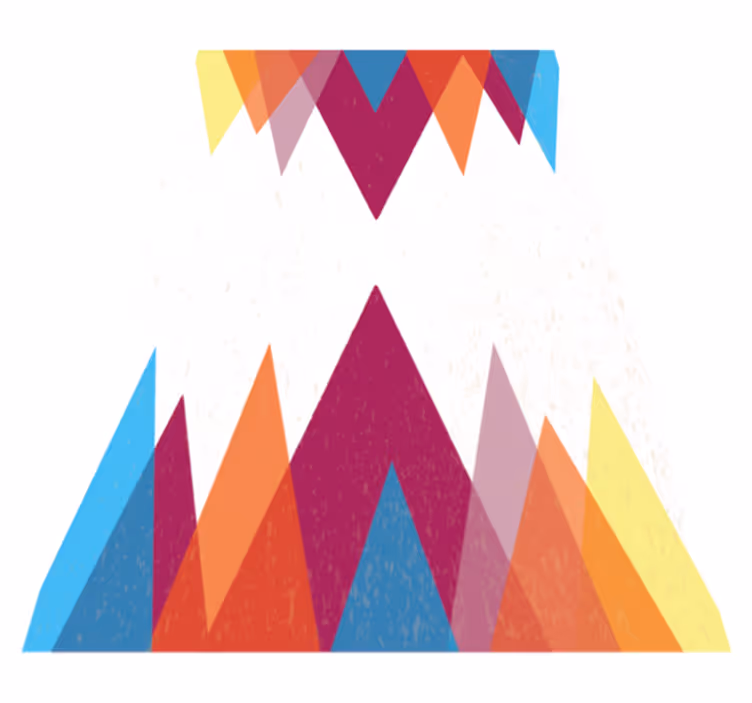 Vinyl Teppich geometrisch bunte dreiecke anordnung - TenStickers